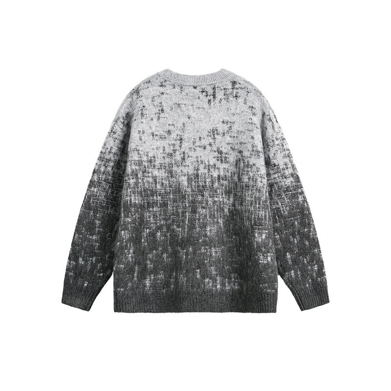 Unisex Oversize Grobstrickpullover mit sanftem Farbverlauf und Rundhalsausschnitt Shop Nory