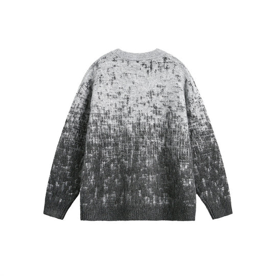 Unisex Oversize Grobstrickpullover mit sanftem Farbverlauf und Rundhalsausschnitt Shop Nory