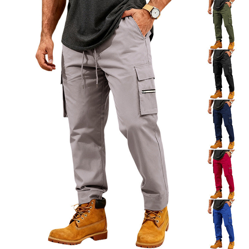 Herren Funktionale Cargo-Jogginghose mit Kordelzug, Reißverschlusstasche und Bündchen Shop Nory