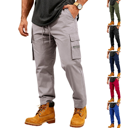 Herren Funktionale Cargo-Jogginghose mit Kordelzug, Reißverschlusstasche und Bündchen Shop Nory