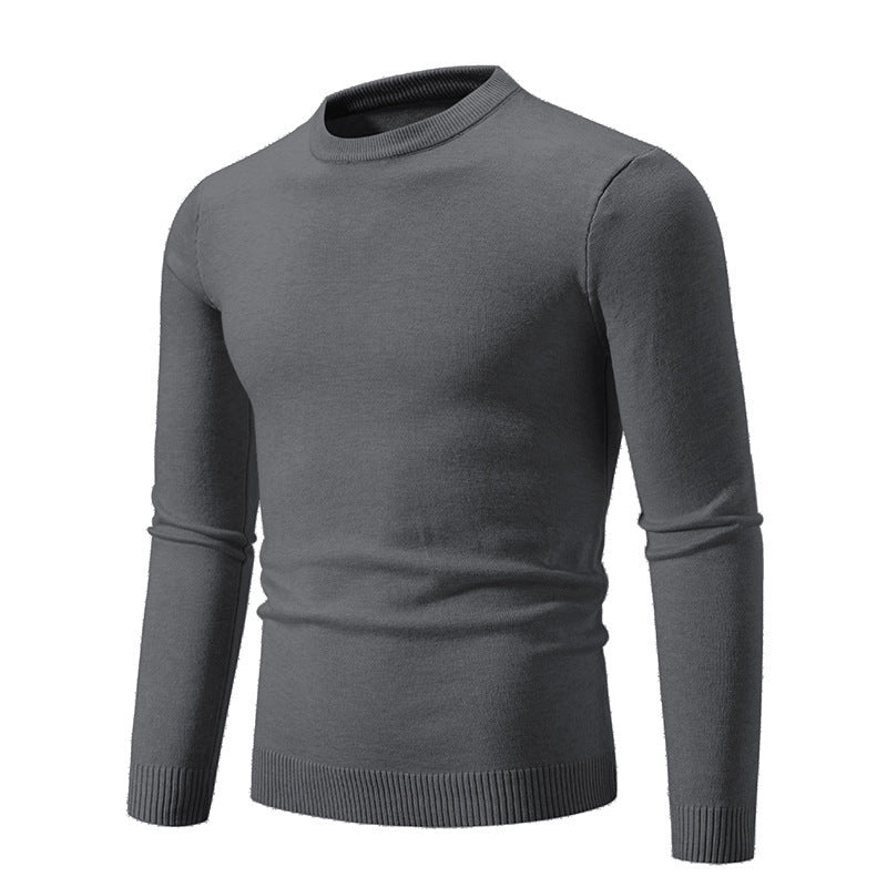 Herren eleganter Rundhals-Pullover aus feiner Baumwolle