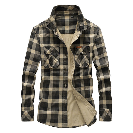 Herren Karierte Baumwollhemd Shop Nory