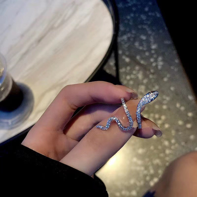Damen Ring im eleganten Schlangen-Design mit funkelnden Zirkonia Shop Nory
