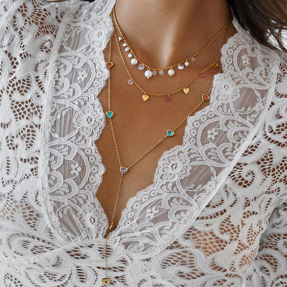 Damen Halskette mit eleganten Perlenakzenten Shop Nory
