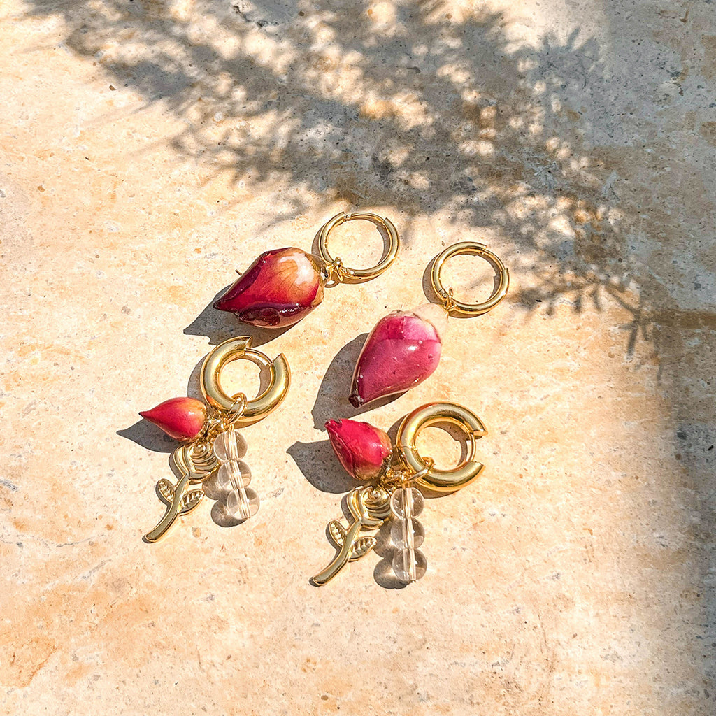 Damen Ohrringe mit floralen Anhängern Shop Nory