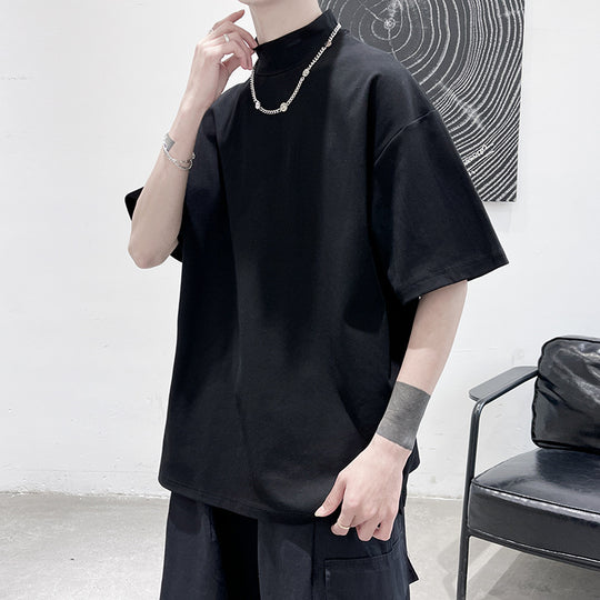 Herren oversized Rollkragen-T-Shirt mit halblangen Ärmeln und lässiger Boxy-Passform Shop Nory
