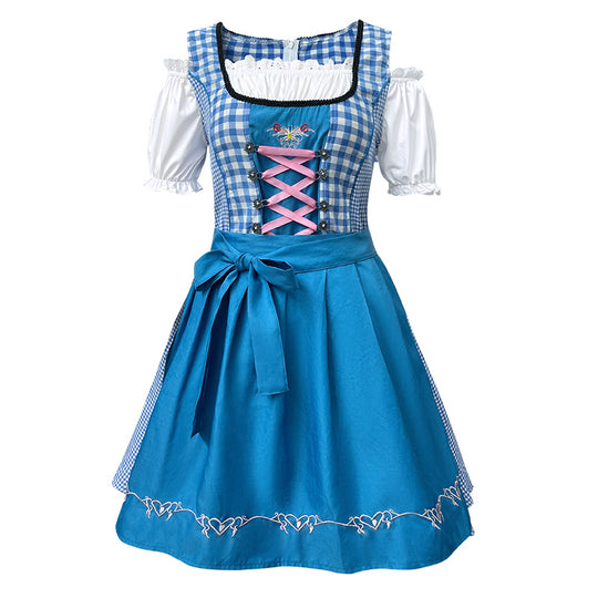 Damen nan traditionelles bayerisches Dirndlkleid mit dekorativer Schnürung und abnehmbarer Schürze Shop Nory