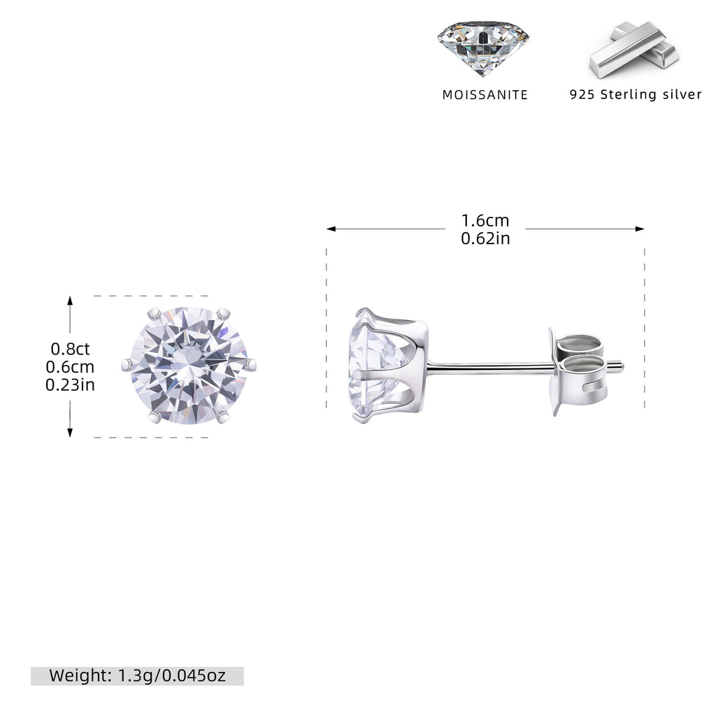 Damen Ohrstecker aus hochwertigem 925 Sterling Silber mit funkelndem Moissanit Shop Nory