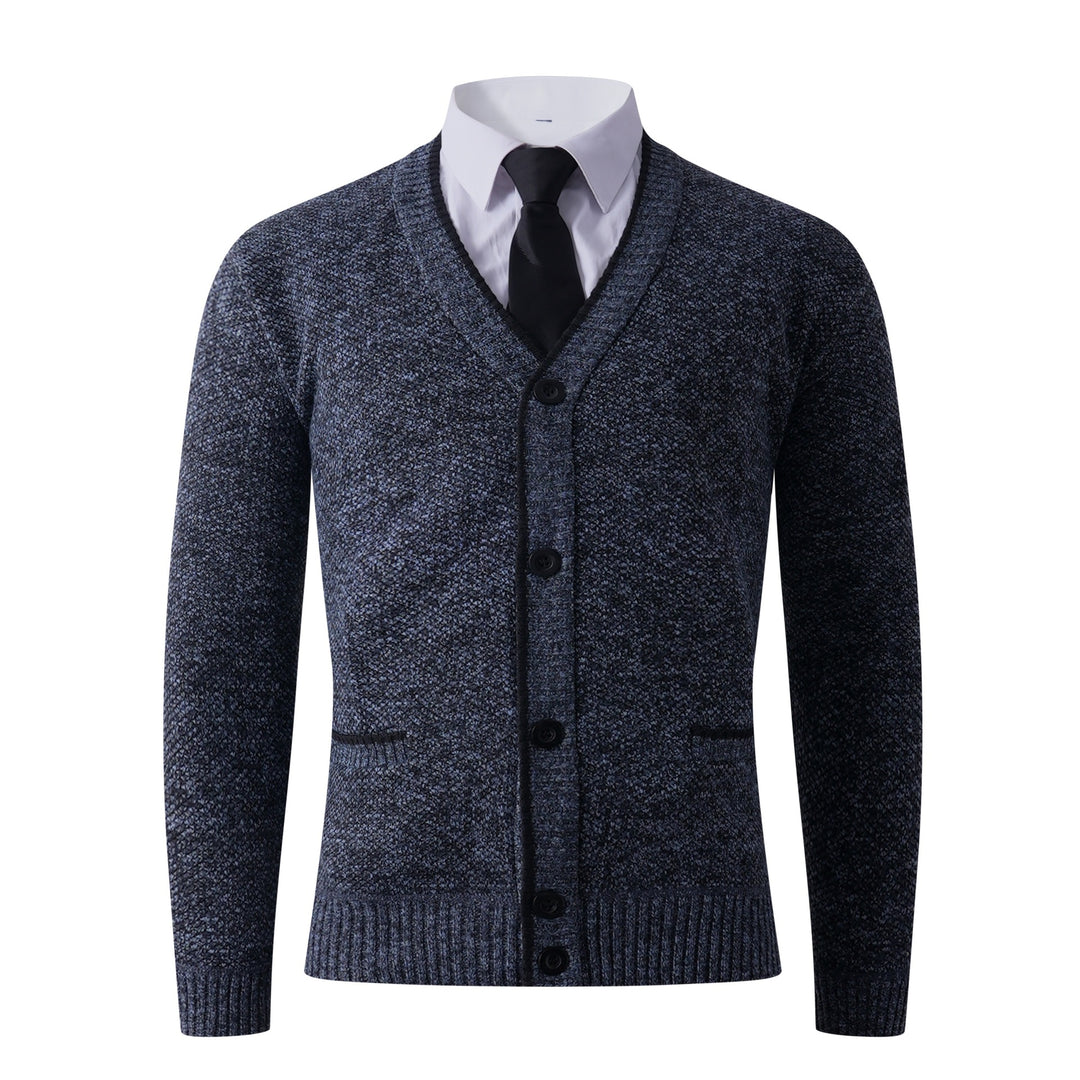 Herren Strukturierte Strickcardigan mit V-Ausschnitt, Knopfleiste und Eingrifftaschen Shop Nory