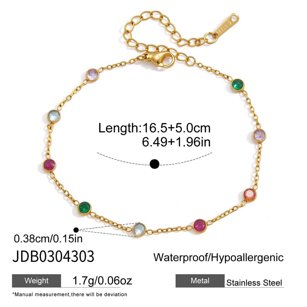 Damen Armband mit bunten Edelsteinen und hypoallergener Edelstahlverarbeitung Shop Nory