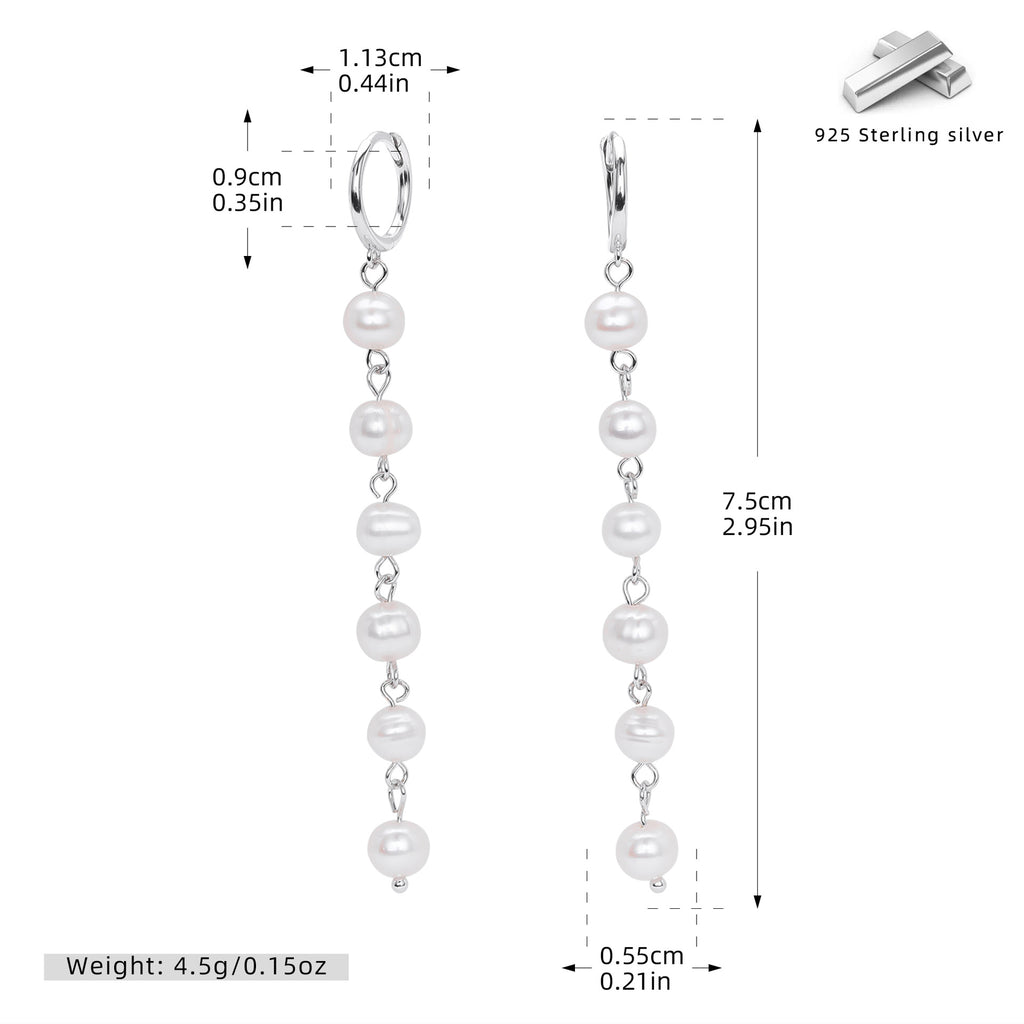 Damen Ohrhänger mit schimmernden Perlen und hochwertigem 925 Sterling Silber Shop Nory