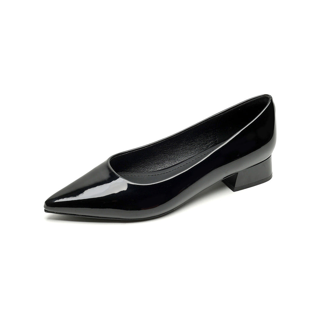 Damen elegante Pumps mit spitzem Zehenbereich und komfortablem Blockabsatz