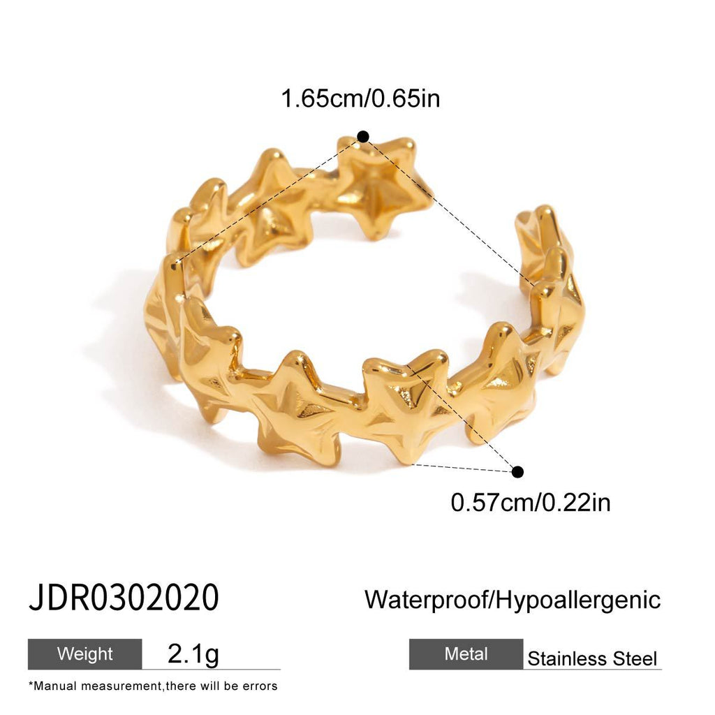 Damen Offener Ring mit modernem, geschwungenem Design aus hochwertigem Edelstahl Shop Nory