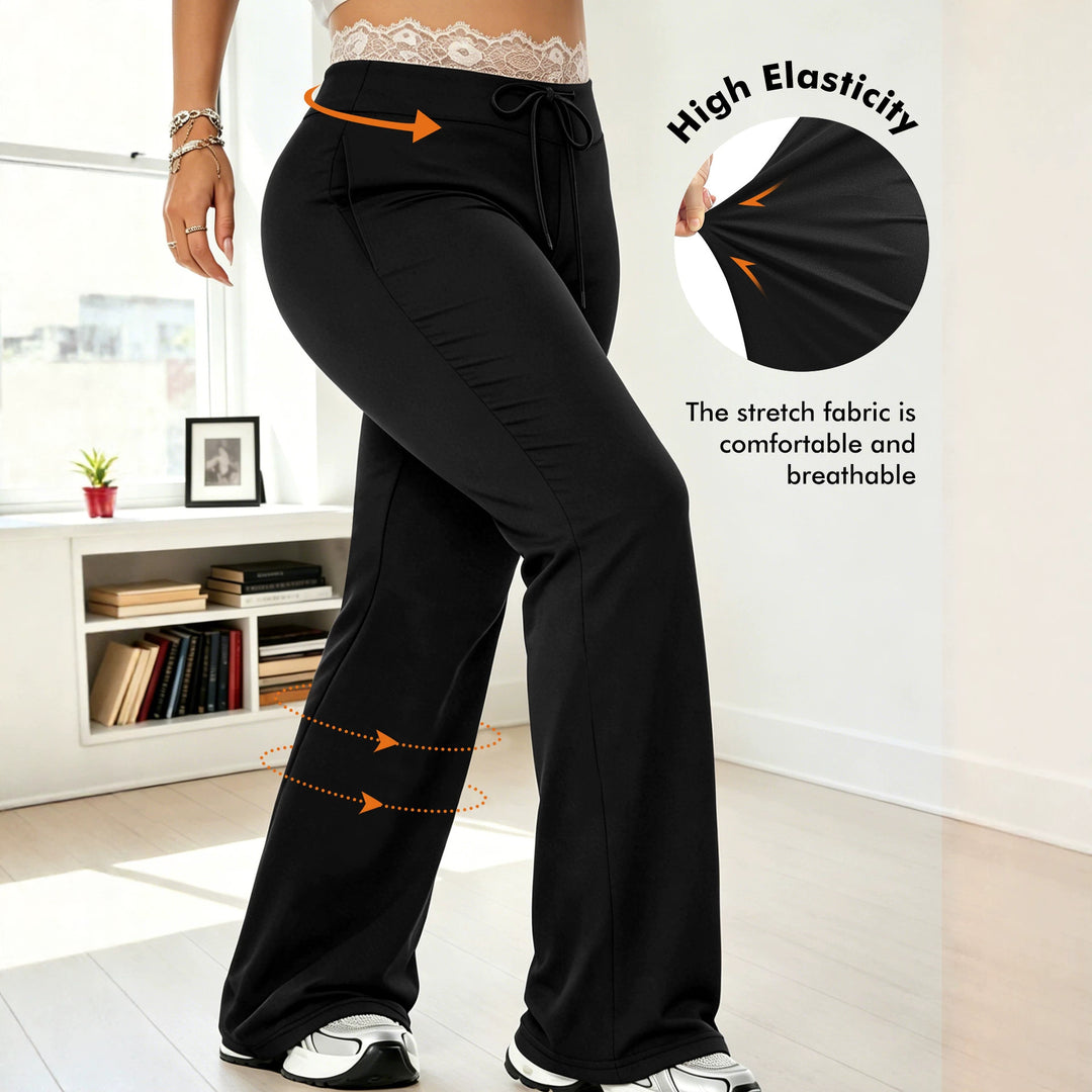 Damen High-Waist Palazzohose mit formendem Taillenbund und atmungsaktivem Stretch Shopy Nory