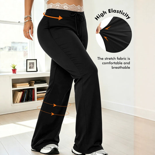 Damen High-Waist Palazzohose mit formendem Taillenbund und atmungsaktivem Stretch Shopy Nory