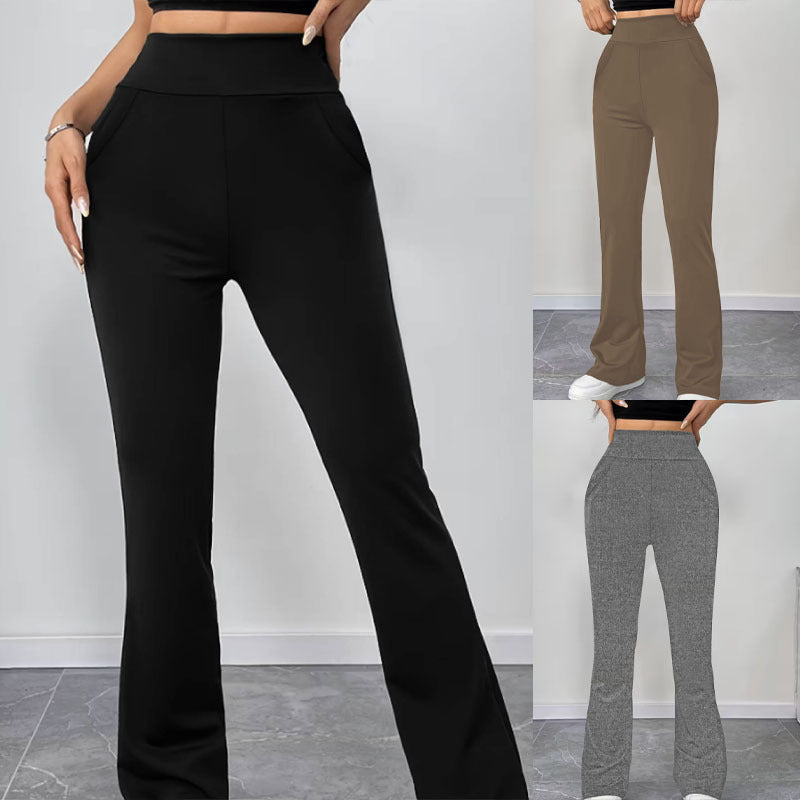 Damen Schlaghose aus Stretch‑Strick mit hohem Bund und Eingrifftaschen Shop Nory