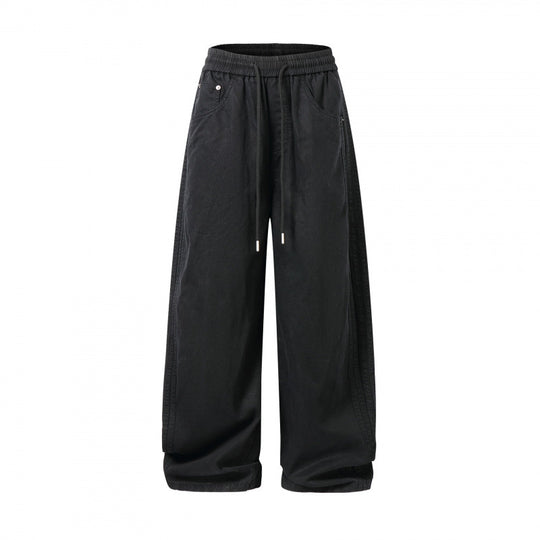 Unisex Weite Denim-Hose mit elastischem Bund, Tunnelzug und fünf Taschen Shop Nory