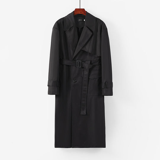 Damen Langer taillierter Trenchcoat mit Bindegürtel und weitem Schalkragen Shop Nory