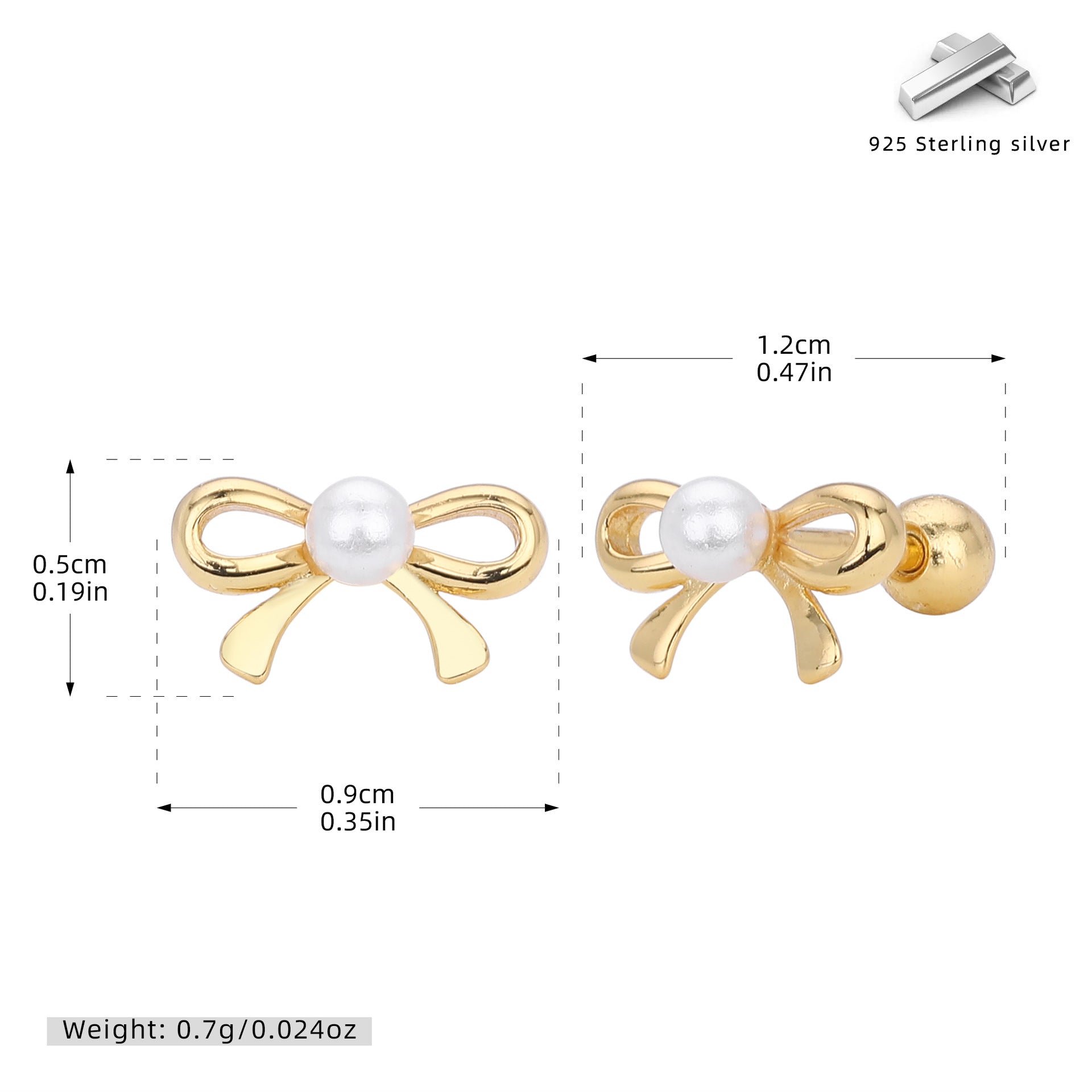 Damen Ohrstecker mit verspieltem Schleifen-Design aus 925 Sterling Silber Shop Nory