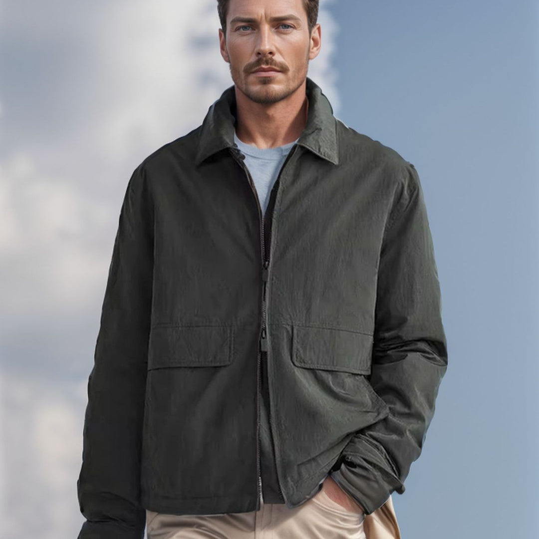 Herren Leichte Utility-Blousonjacke mit Hemdkragen und aufgesetzten Pattentaschen Shop Nory