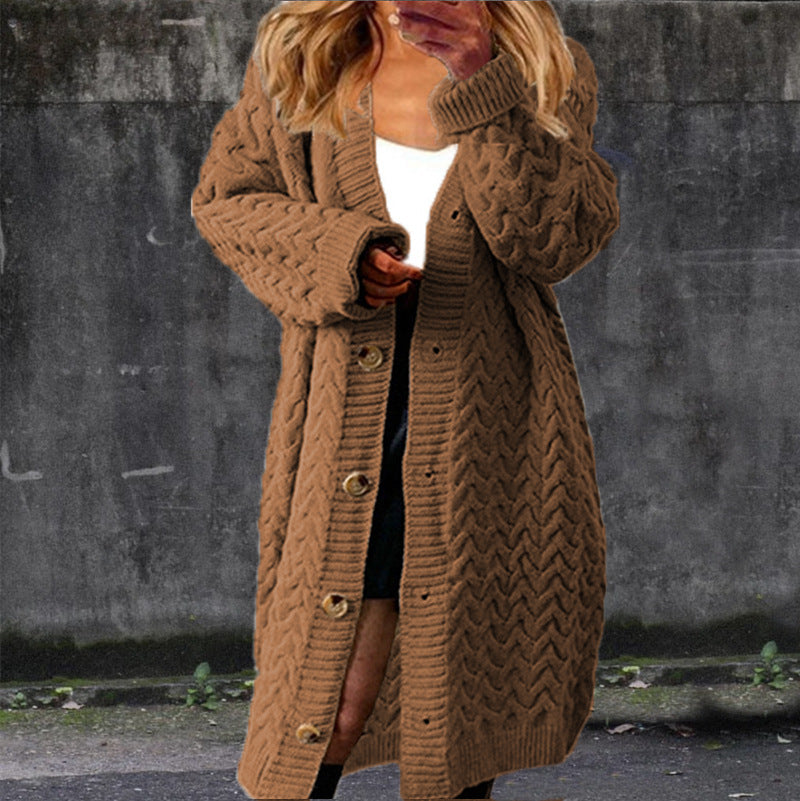 Damen Grobstrick-Cardigan mit eleganten Knopfdetails und strukturiertem Design