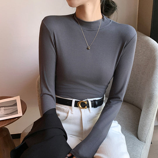 Damen Elegantes Langarmshirt mit hochgeschlossenem Kragen Shop Nory