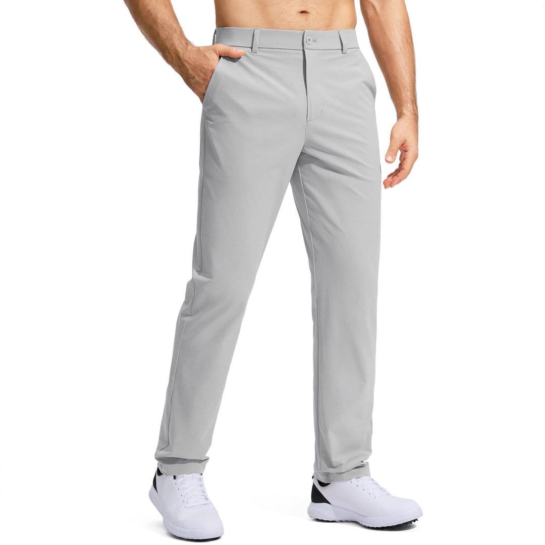 Herren nan elastische Golftwill-Hose mit geradem Schnitt, knitterfreiem Material und verdeckter Reißverschlusstasche