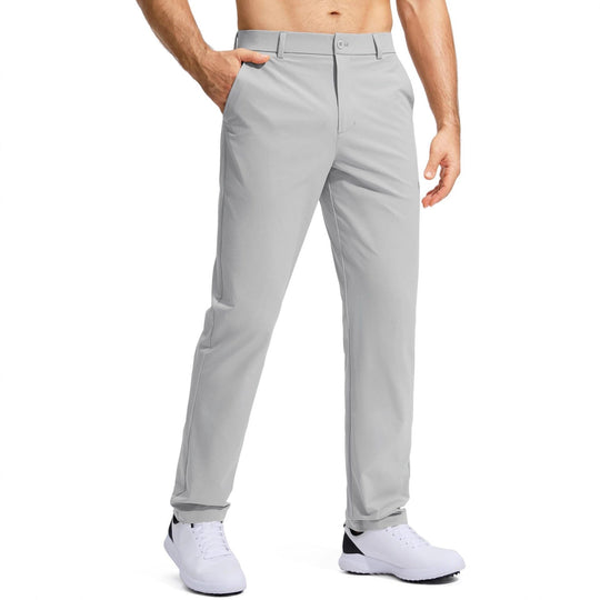 Herren nan elastische Golftwill-Hose mit geradem Schnitt, knitterfreiem Material und verdeckter Reißverschlusstasche