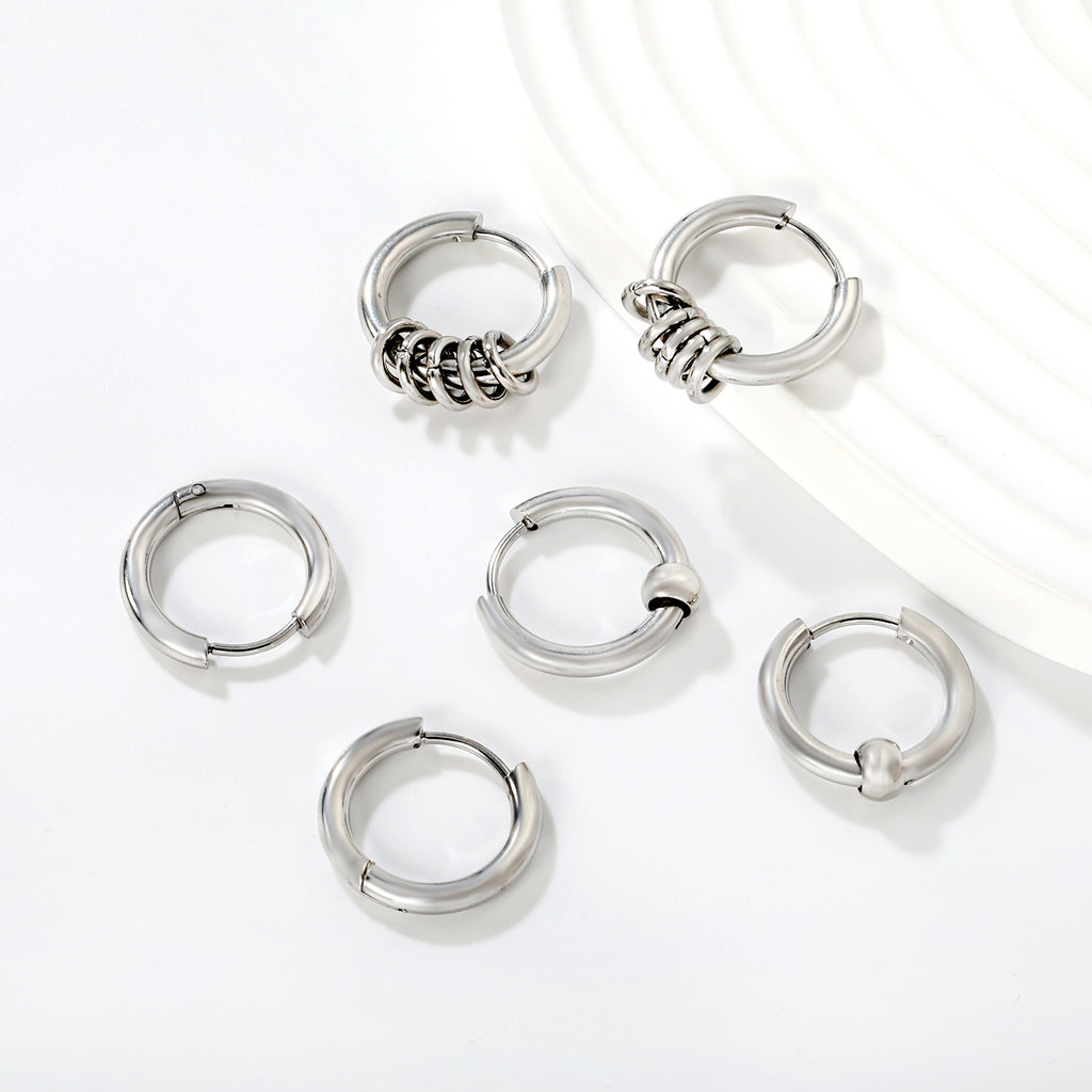 Damen Edelstahl Creolen im eleganten, minimalistischen Design Shop Nory