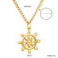 Damen Halskette mit nautischem Steuerrad-Anhänger und hochwertiger Edelstahl-Verarbeitung Shop Nory