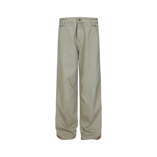 Herren Weite Canvas-Hose im Palazzoschnitt mit hoher Bundpassform und geradem Bein Shop Nory