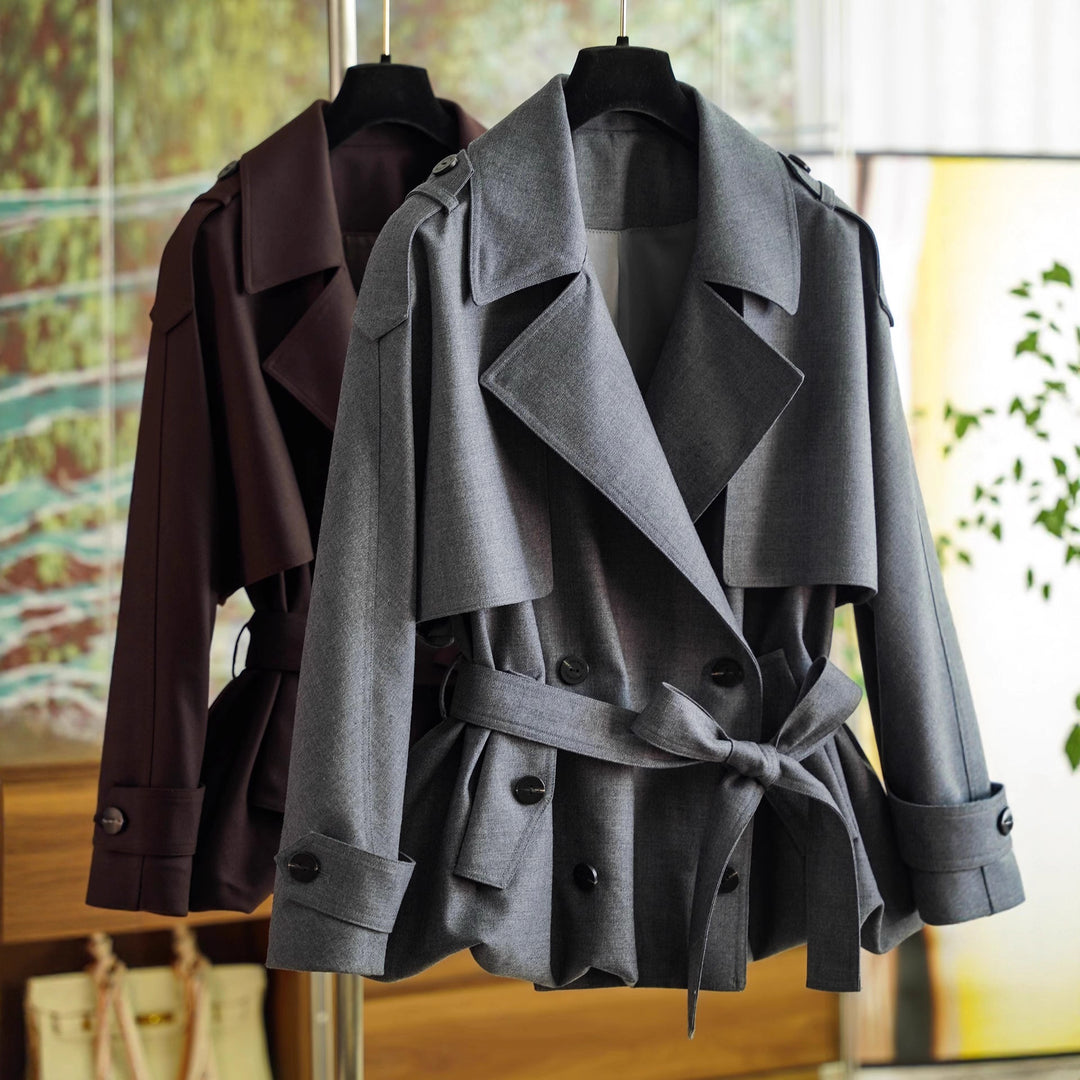 Damen Modischer Trenchcoat mit Taillengürtel Shop Nory
