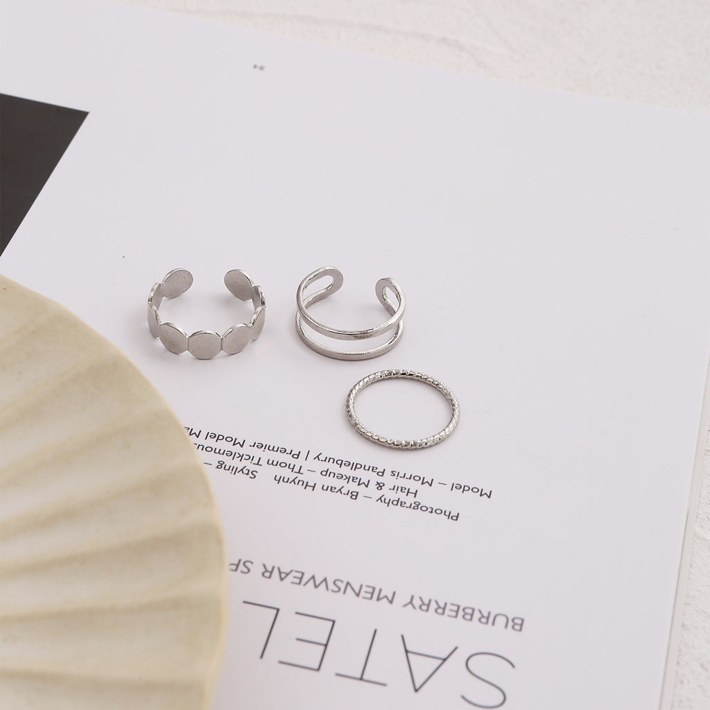 Damen Ringen-Set mit kunstvollen Herz- und minimalistischen Designs Shop Nory