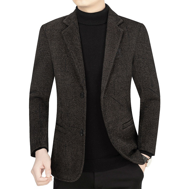 Herren Slim-Fit Sakko aus strukturiertem Wollmix mit leichter Halbfütterung und Zweiknopf-Silhouette Shop Nory