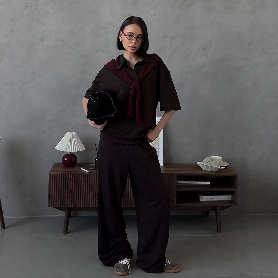 Damen Lässige Bluse mit weitem Schnitt und elegantem Kragen