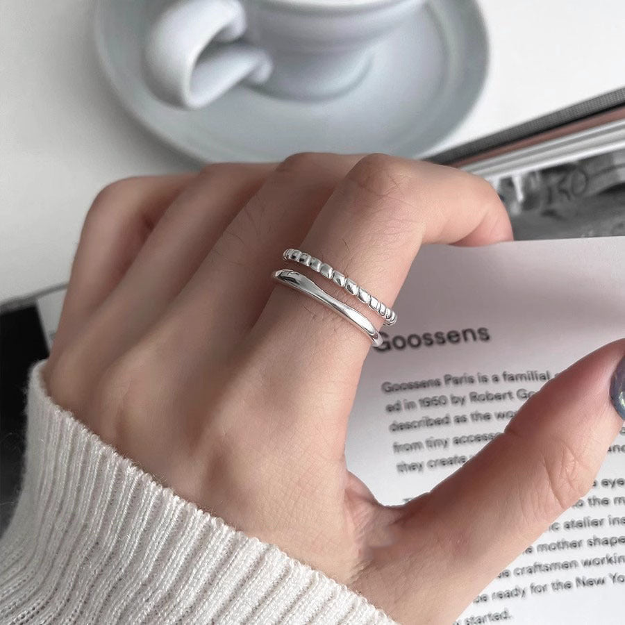 Damen herzförmiger Silberring mit elegantem Drehdesign Shop Nory