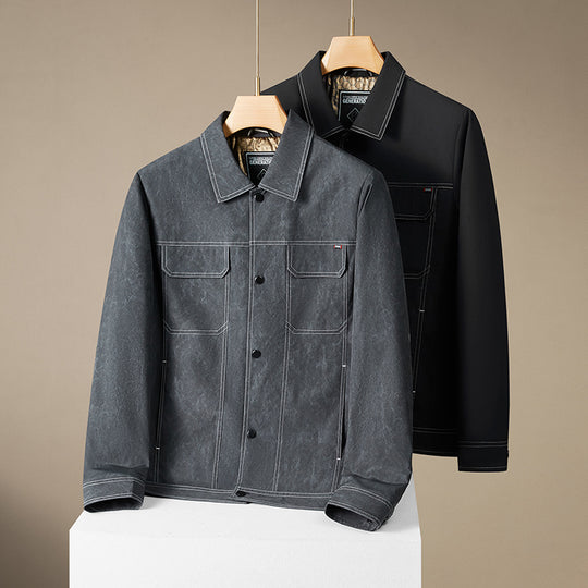 Herren Gesteppte Canvas-Arbeiterjacke mit Quilted-Innenfutter Shop Nory
