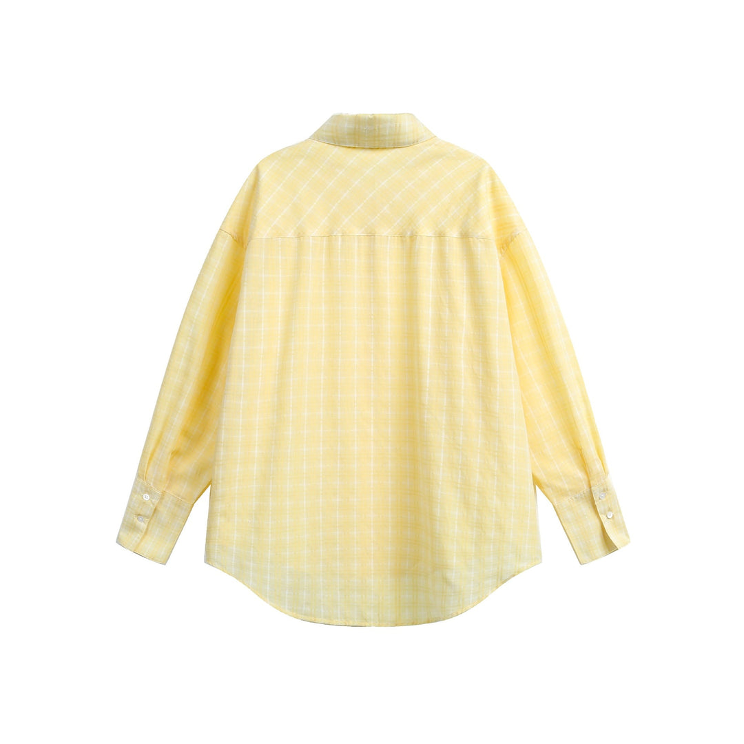 Damen Oversize-Bluse mit feinem Karomuster, Drop-Shoulder und verlängerter Rückenpartie Shop Nory