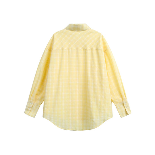Damen Oversize-Bluse mit feinem Karomuster, Drop-Shoulder und verlängerter Rückenpartie Shop Nory