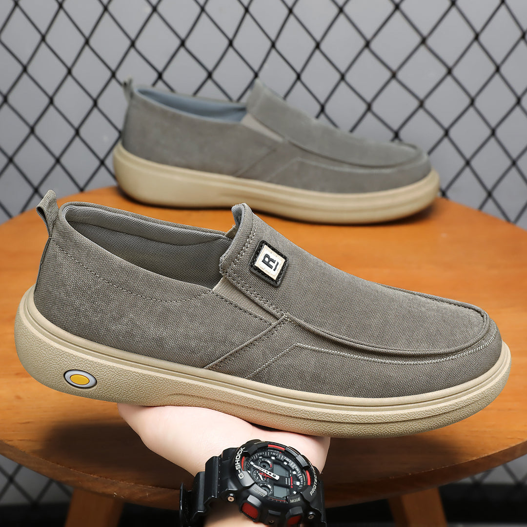 Herren nan lässiger Canvas-Slip-On Freizeitschuh mit Memory-Fußbett und stoßdämpfender Gummisohle Shop Nory