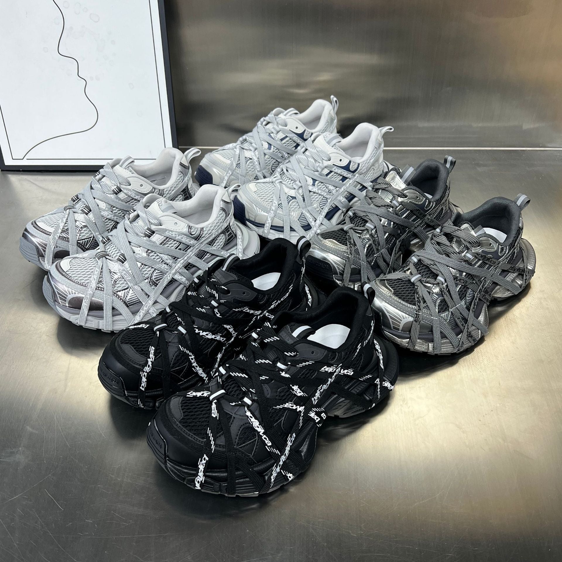 Damen Sportliche Hybrid Sneakers mit elastischer Netzstruktur und stabiler Gummisohle Shopnory