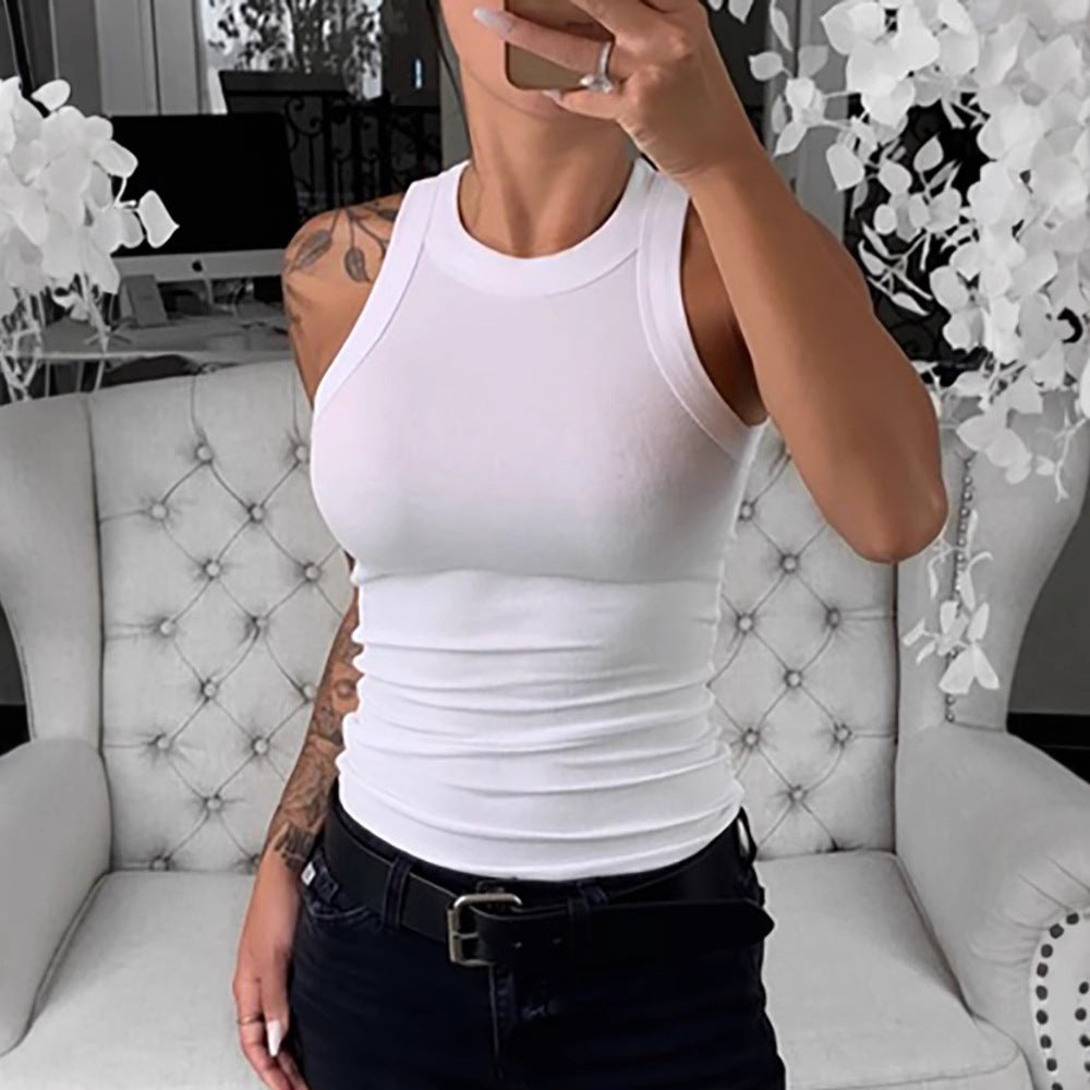 Damen ärmelloses Basic-Top aus atmungsaktivem Material
