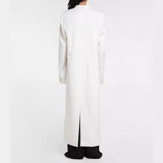 Damen Maxilanger schlanker Mantelblazer mit verdeckter Knopfleiste und schmaler Schulterlinie Shop Nory