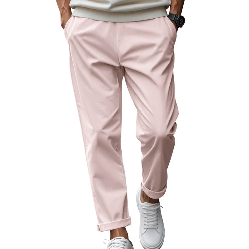 Herren elegante Chino-Hose mit bequemem Bund und modischem Schnitt