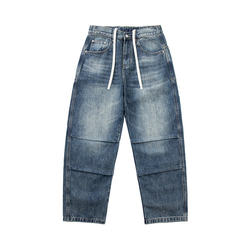 Damen Weite Cropped-Jeans mit hohem Bund, gesteppten Knie-Panels und Kordelzugbund Shop Nory