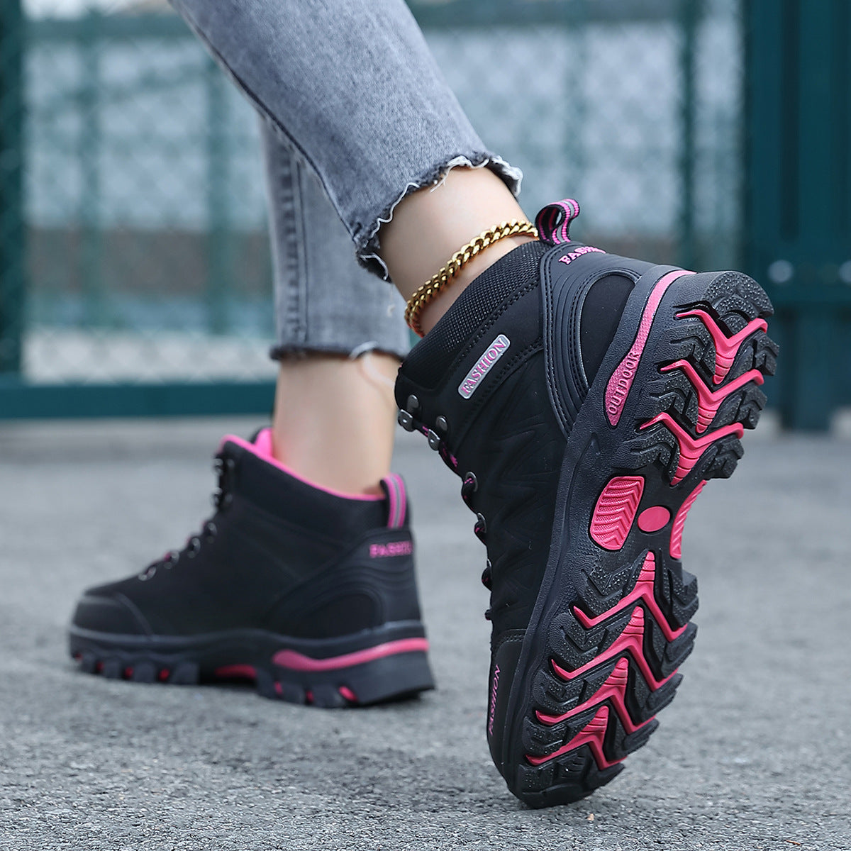 Damen Multifunktionale Wanderschuhe mit grober Profilsohle und wasserabweisendem Obermaterial Shopnory
