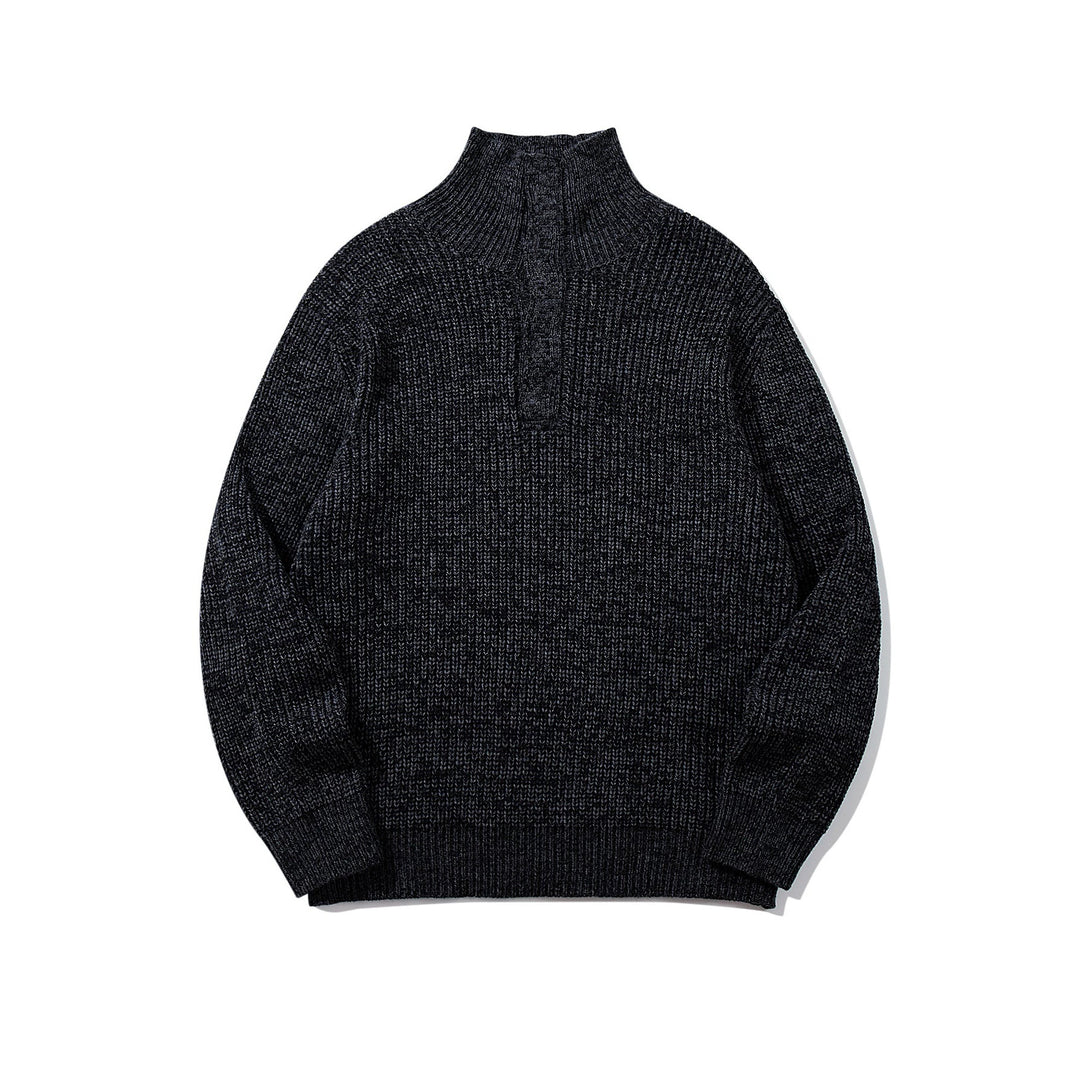 Unisex Grobgestrickter Rollkragenpullover mit halber Knopfleiste Shop Nory