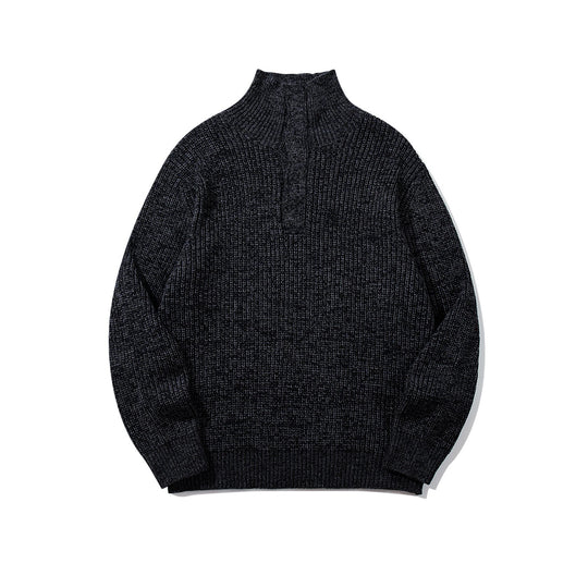 Unisex Grobgestrickter Rollkragenpullover mit halber Knopfleiste Shop Nory