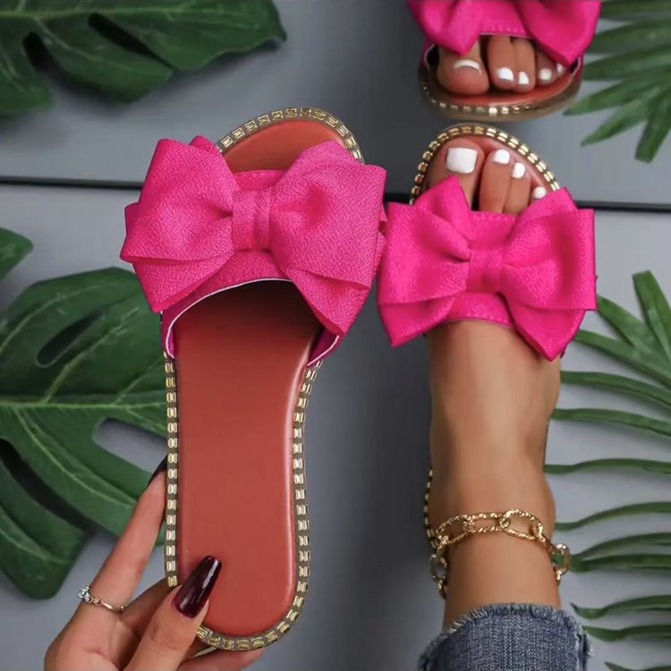 Damen Sandalen mit dekorativem Schleifen-Design und ergonomischer Sohle Shopnory