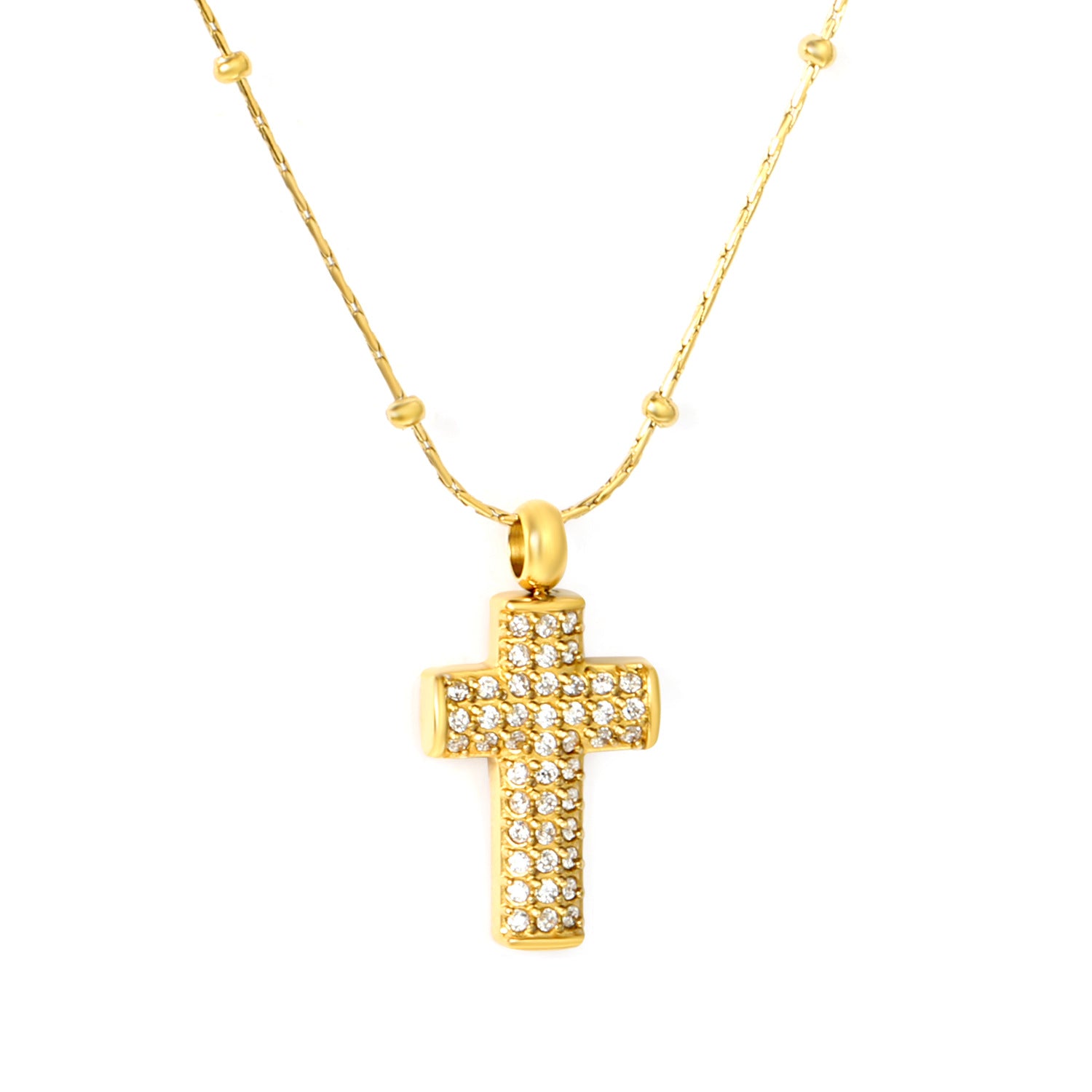 Damen Halskette mit funkelndem Kreuz-Anhänger Shop Nory